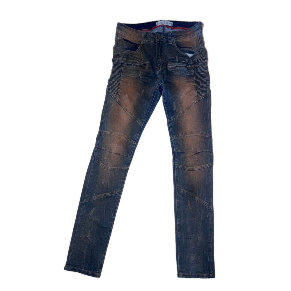 The‎ Square Zero Blue Distressed Acid Wash Men's Jeans SZ 30X34 (E78)